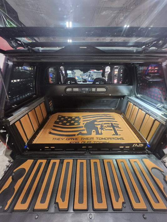 Custom designed CRC Foam integrated into the AJK Offroad bed kit, engineered for superior impact protection, refined appearance, and quieter operation.