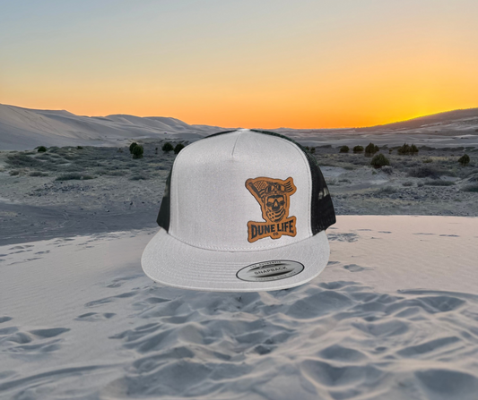 Brown Skull Patch Grey/Black Snapback Hat