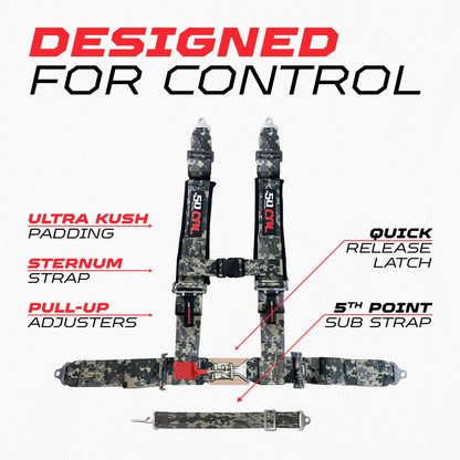 3" 5 point Harness 50 Caliber Racing Harness