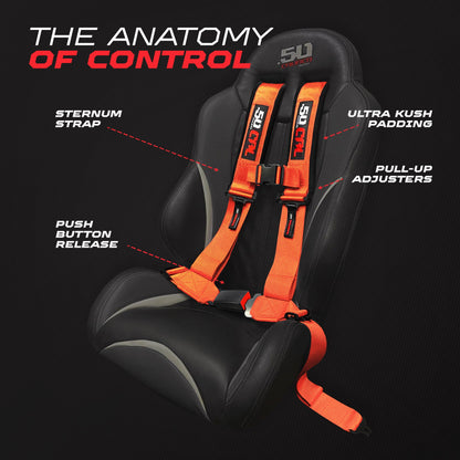 2" & 3" 4 point Harness with push button release