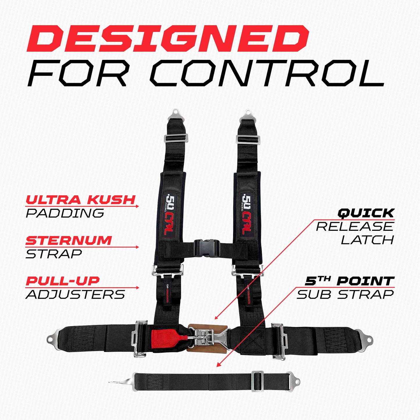 3" 5 point Harness 50 Caliber Racing Harness