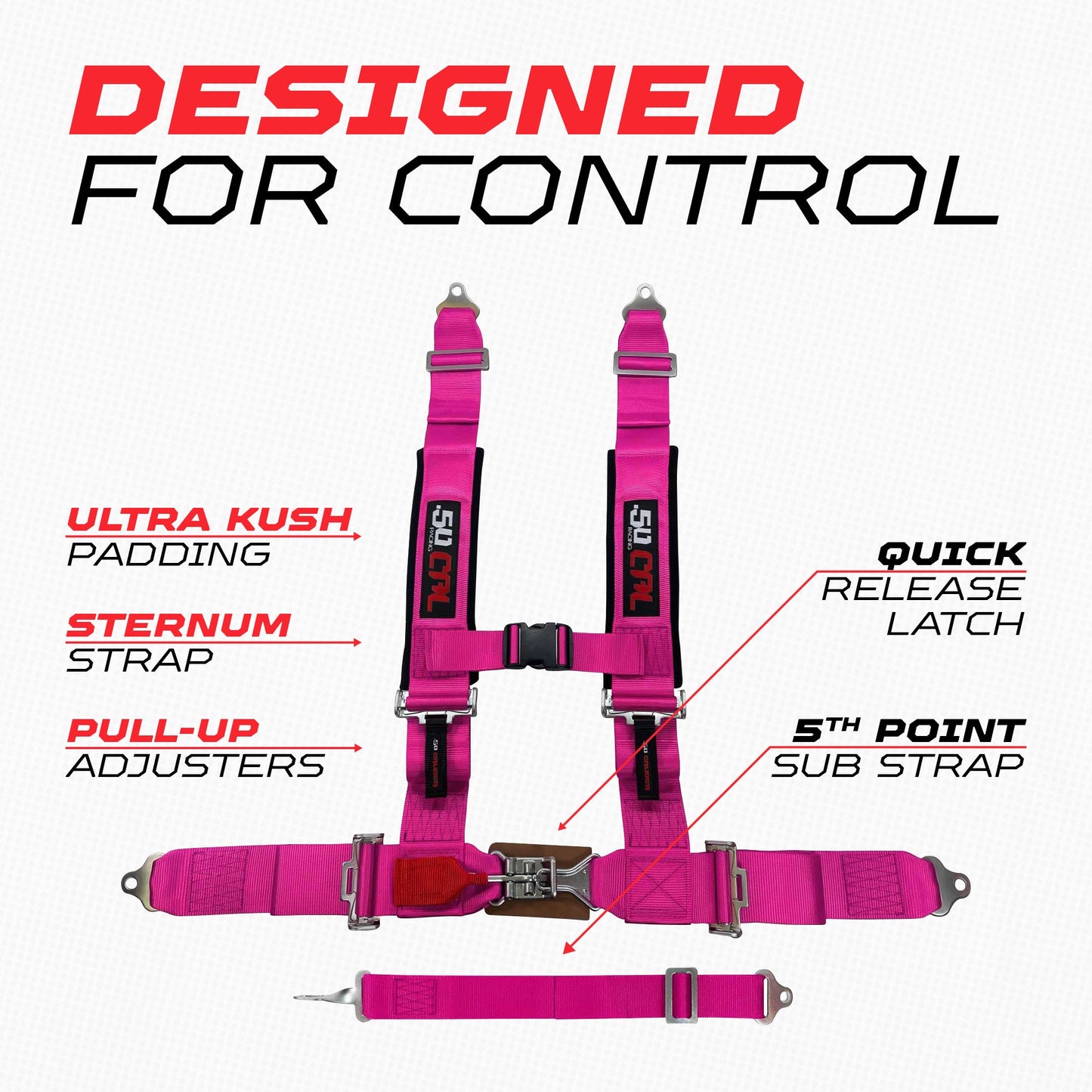 3" 5 point Harness 50 Caliber Racing Harness