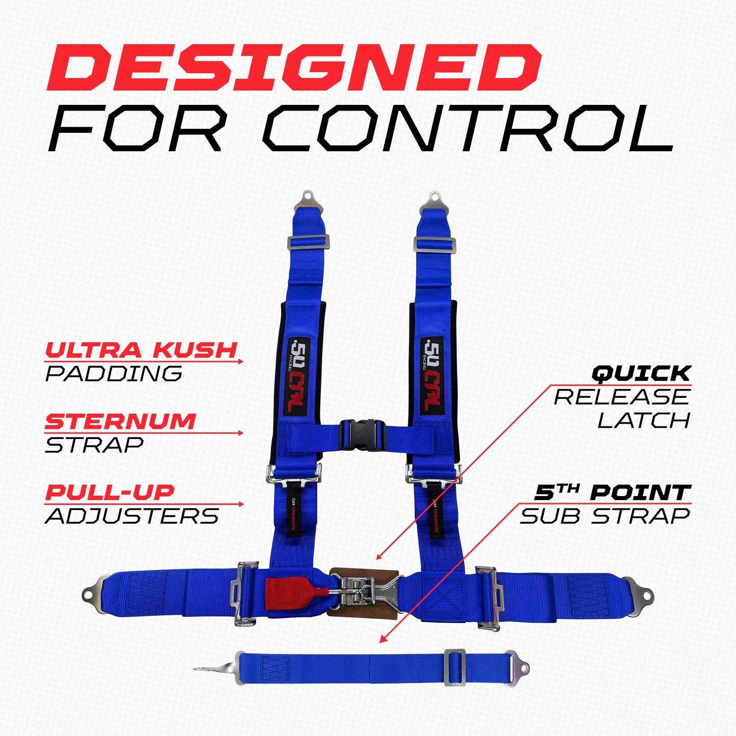 3" 5 point Harness 50 Caliber Racing Harness