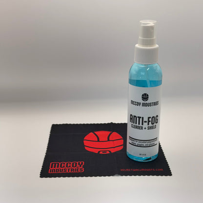 Anti-Fog Cleaner + Shield for Helmet Visors- Cleans & Fights Fog (Microfiber Included)