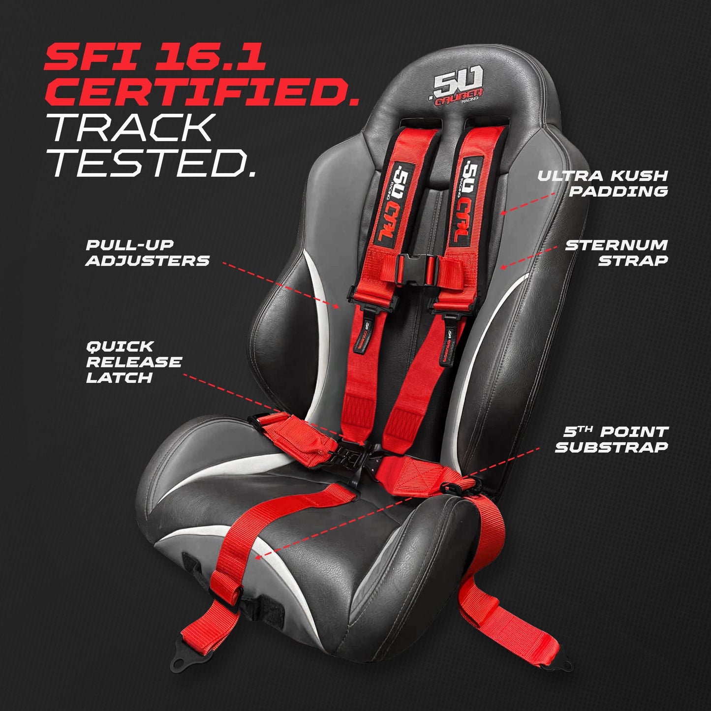 SFI Approved 2" and  3" 5 point Harness, Racing Harness