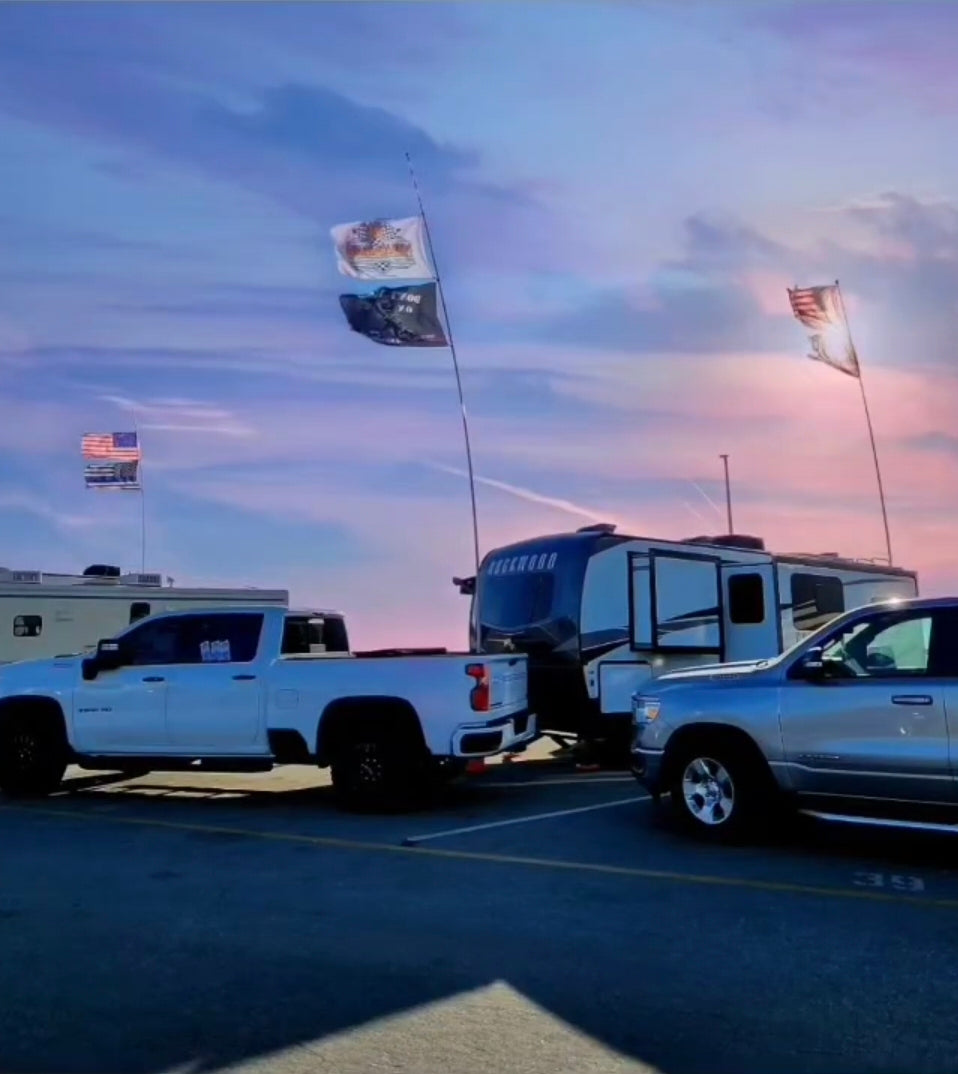 RV Telescopic Flagpole + 6" Frame Kit | Designed for Tow Trailers