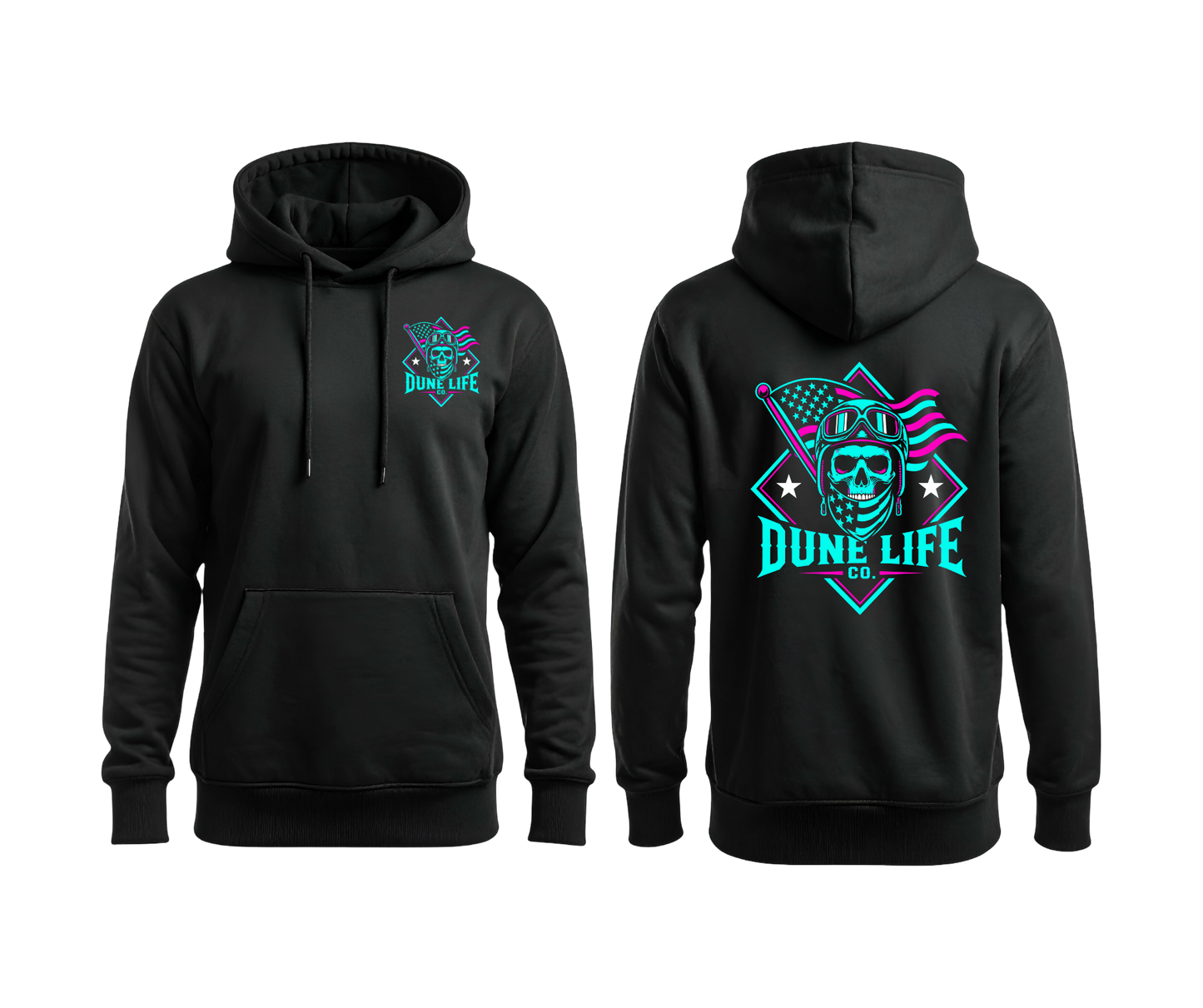 Dune Life Co.® Pink & Teal Skull Hoodie