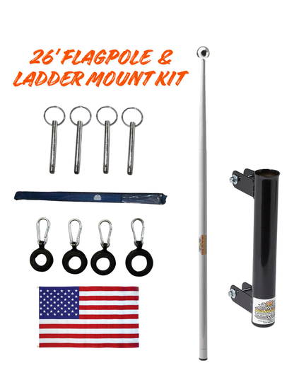 RV Telescopic Flagpole + Ladder Mount Kit