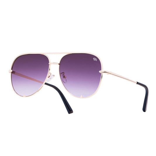 Maverick Sunglasses – Gold Frame, Dark Blue Polarized Lens | Pure Adrenaline