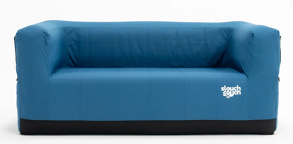 Cool Blue Slouch Couch portable inflatable outdoor loveseat for sand dune trips