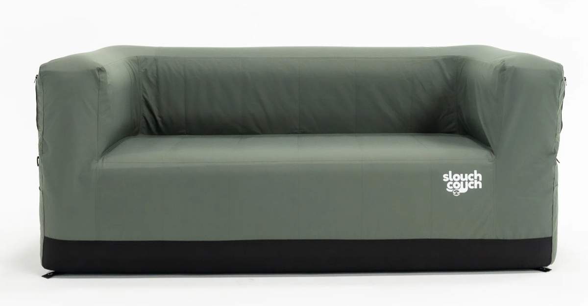 Happy Camper Green Slouch Couch portable inflatable two-person sofa for camping